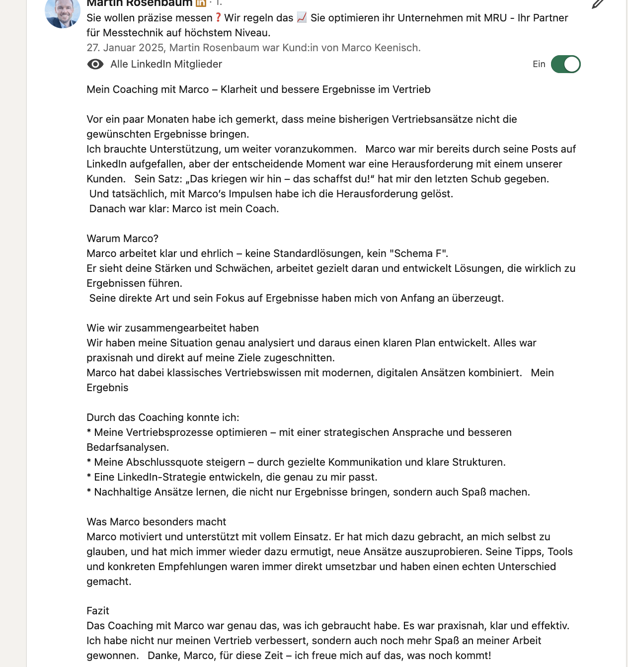 Empfehlung auf LinkedIn 04 Empfehlung auf LinkedIn