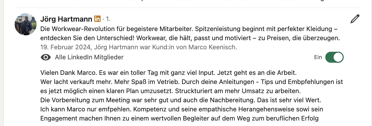 Empfehlung auf LinkedIn 11